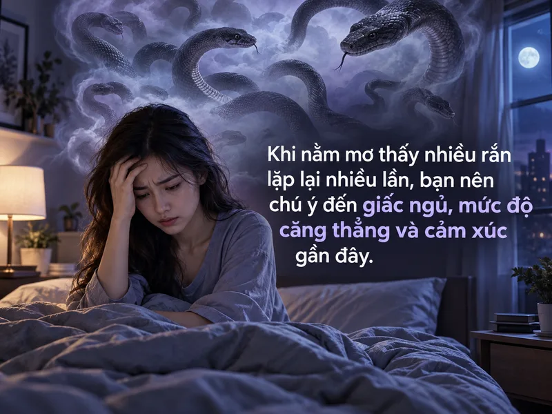 Khi nằm mơ thấy nhiều rắn lặp lại nhiều lần, bạn nên chú ý đến giấc ngủ, mức độ căng thẳng và cảm xúc gần đây.